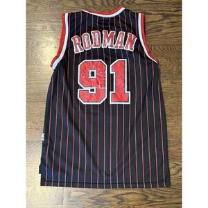 Adidas Dennis Rodman #91 Chicago Bulls Vintage Basketball Jersey Medium HWC
